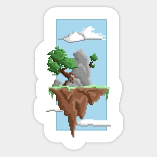 Pixel Landscape : Flying Island Sticker